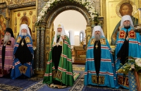 Митрополит Герман  сослужил Святейшему Патриарху в Зачатьевском ставропигиальном монастыре г. Москвы