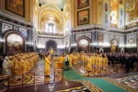 Митрополит Герман сослужил Святейшему Патриарху Кириллу за литургией в храме Христа Спасителя